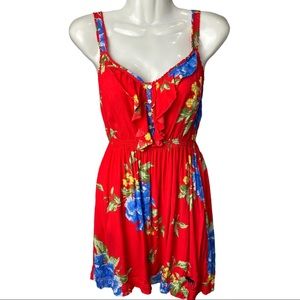 Abercrombie & Fitch | Red Floral Crisscross Strap Sundress | Size XS